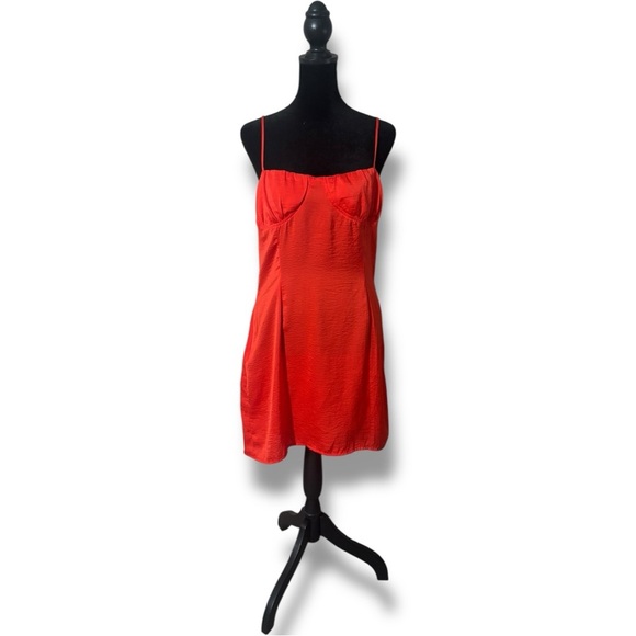 Princess Polly Charm Mini Dress in red Satin Lightweight Bodycon Skinny Straps - Picture 8 of 16